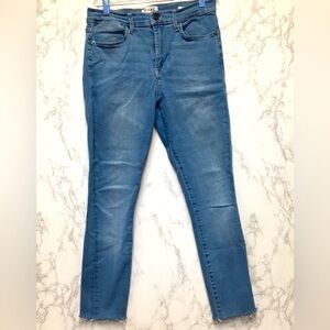 Frame Le High Skinny Jeans 29 Blue Raw Hemline Casual Stretch Denim